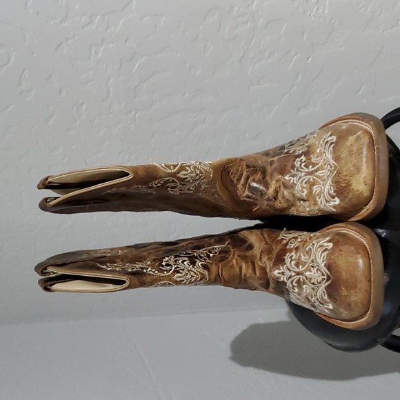 OLD WEST YOUTH KIDS WESTERN BOOTS SIZE 3 - Picture 8 of 14